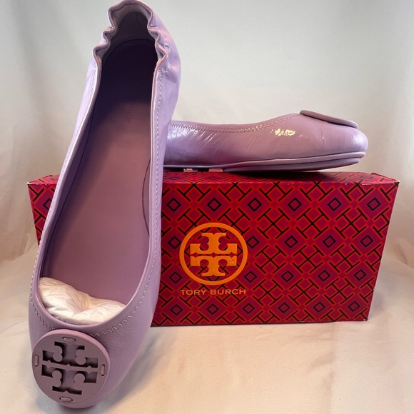 Tory Burch Minnie Travel Ballet in lavender cloud, size 9.5, BNIB,MSRP$228 - Picture 2 of 12